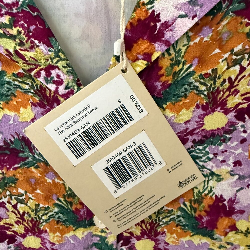 BNWT- Frank and Oak Babydoll Mulberry Dress - Picture 5 of 7